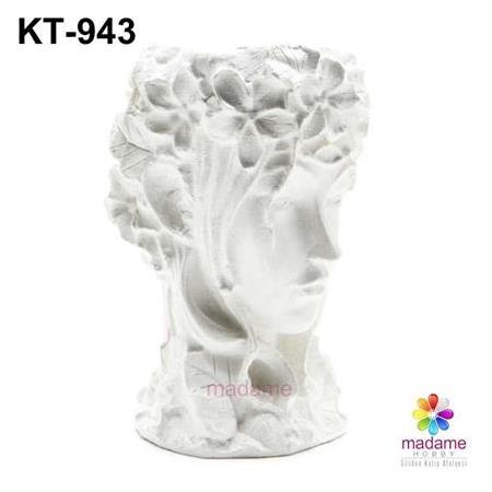 Çiçekli Antik Kız Saksı Silikon Kalıbı KT-943